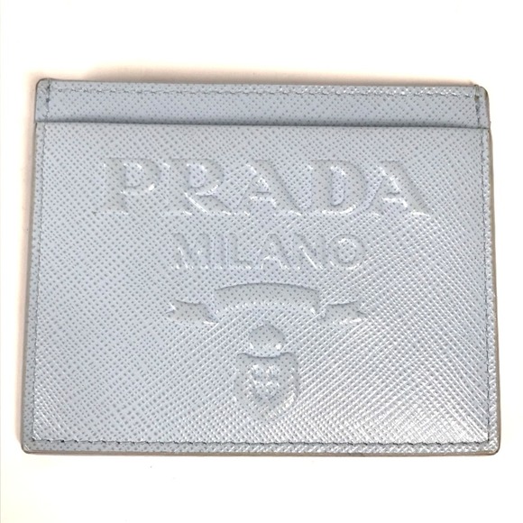 PRADA Business Card Holder Pass Case Card Case Light blue - Picture 1 of 9